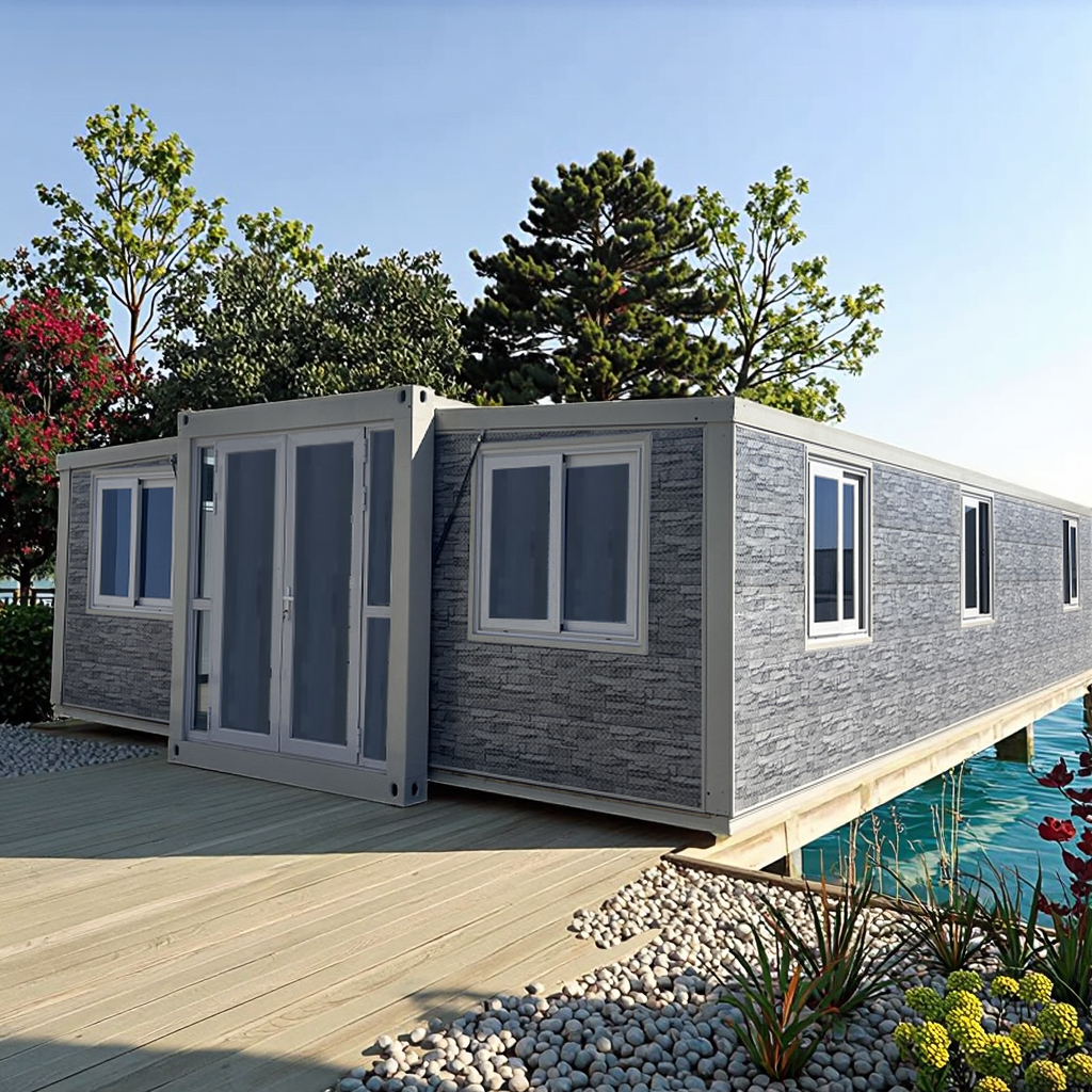 Expandable 40ft Luxury Furnished 3-Room Bedroom &amp; Kitchen Container Houses for Supermarket Use