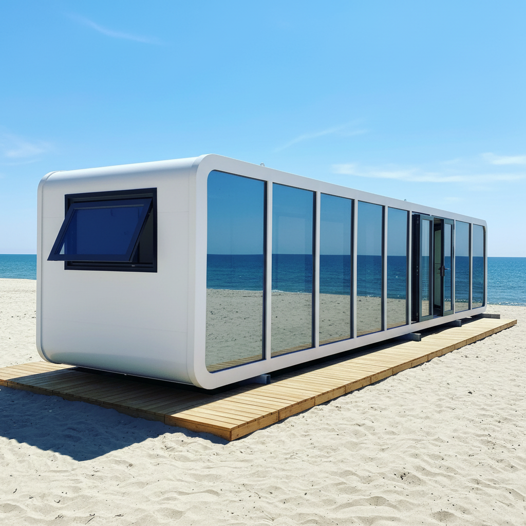 Sinoy Compact Smart Apple Tiny House Solution Space Capsule Prefab Cabin Glamping Pod Hotel Villa Shop Steel 40ft Modern Design