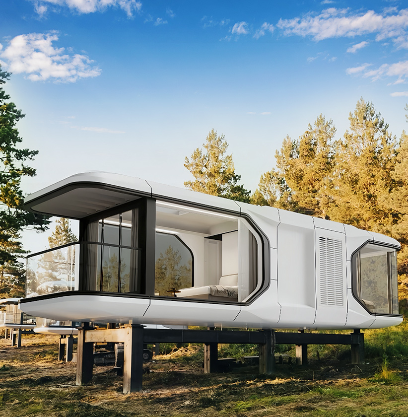 Luxury Space Capsule Home Trailer Prefab Modular Movable Home Capsule House With Wheels Commercial Space on Wheels