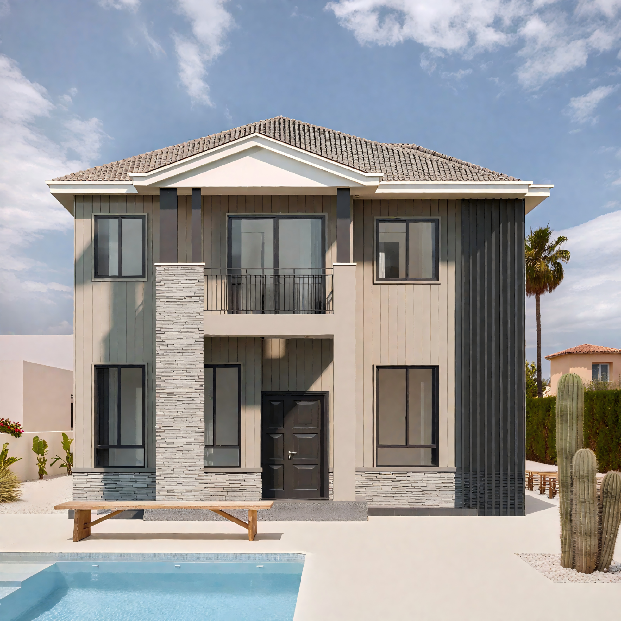 Fast-Install Low-Cost Villa Modern 3 Bedroom Two-Story Prefabricated House Steel Structure Modular House for Home Use