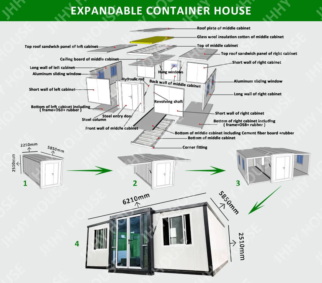 Expandable container house details 1