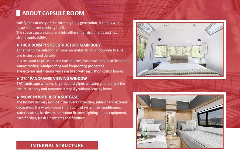Luxury Movable Prefabricated Container Space Capsule Customizable Mobile Residences Container House Mobile Home Modular Space Capsule House