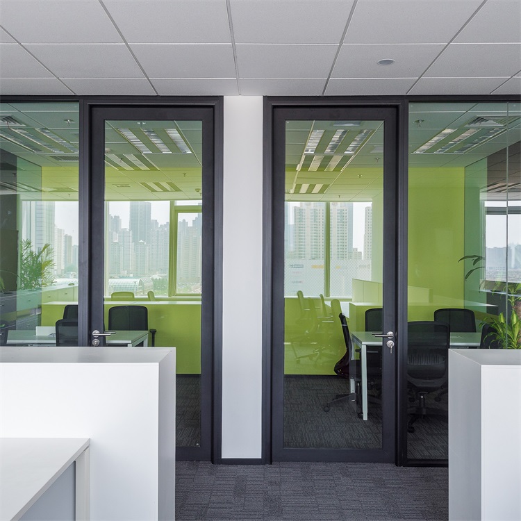 Customizable Modern Double Glass Partition Modular Soundproof Office Transparent Tempered Full High Wall School Warehouse Gym