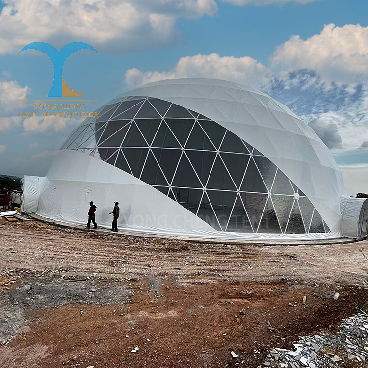 Big 6m Waterproof PVC Luxury Prefab Transparent Geodesic Dome Tent House Four-Season Desert Party Glamping Tent For Sale