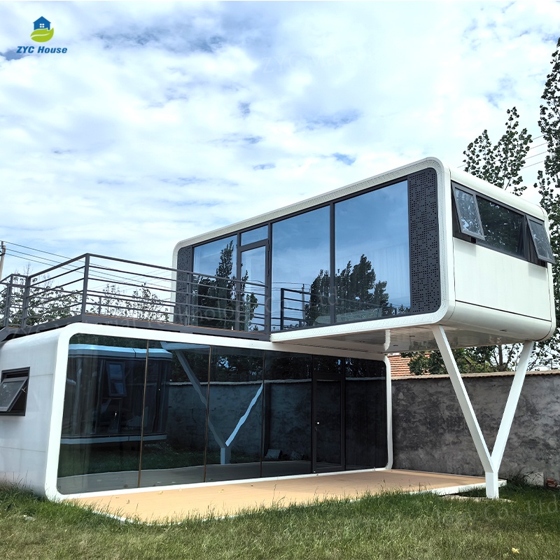 Apple Cabin Quick Install Prefab House With Terrace For Temporary Living &amp; Tourism