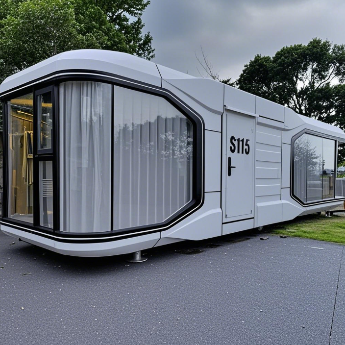 Modern Custom Size Color French Design Steel Structure Concrete Container Capsule Home Prefab Tiny Living Space For Hotel Resort