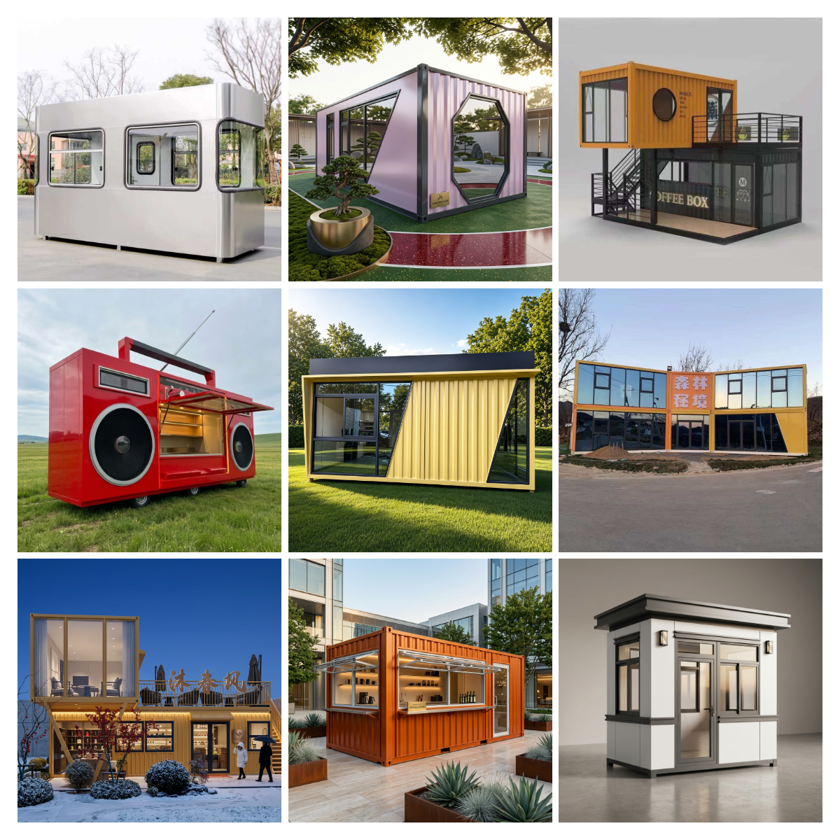 Customized Steel Structure Cost-saving Commercial Outdoor Coffee Shop Office Building Container Workshop Mall