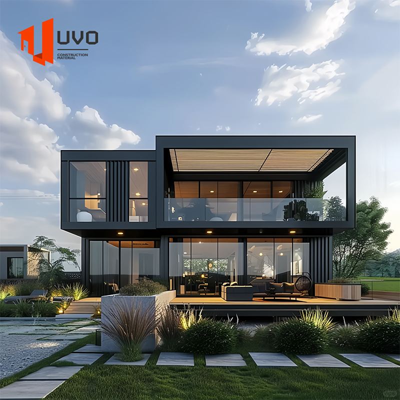Double Layer Flat Pack Container House Modular Prefab B&amp;B Coffee Shop Office Customizable Light Steel Structure
