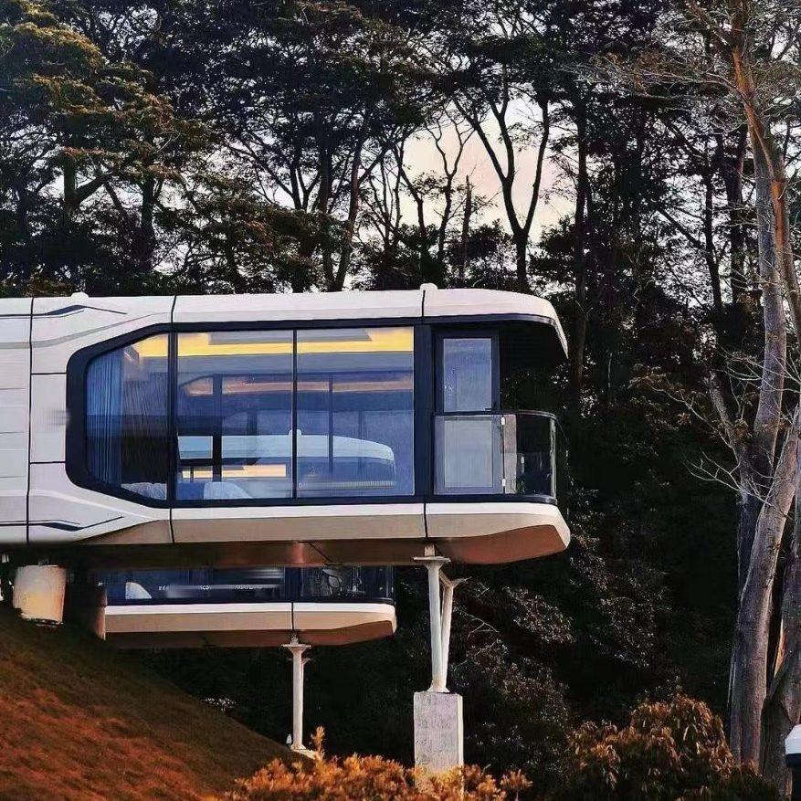 Luxury Prefabricated Container House Portable Prefab Steel Tiny Mobile Modular Space Capsule