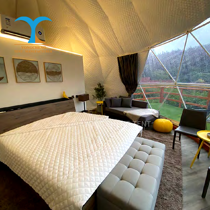 4 Seasons Igloo Geodesic Dome Tent Luxury Modern Glamping 6m X 6m Waterproof One Bedroom &amp; Living Room Structure