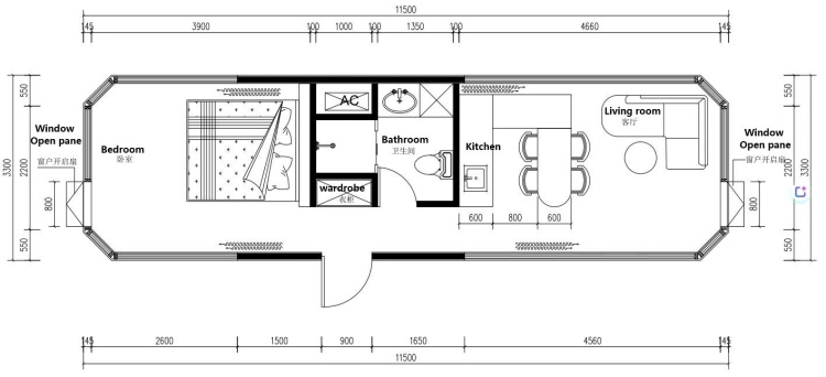 Modern Capsule House 2 Bedroom Room Movable Prefabricated House Space Capsule Hotel Smart Mobile Steel With Kitchen