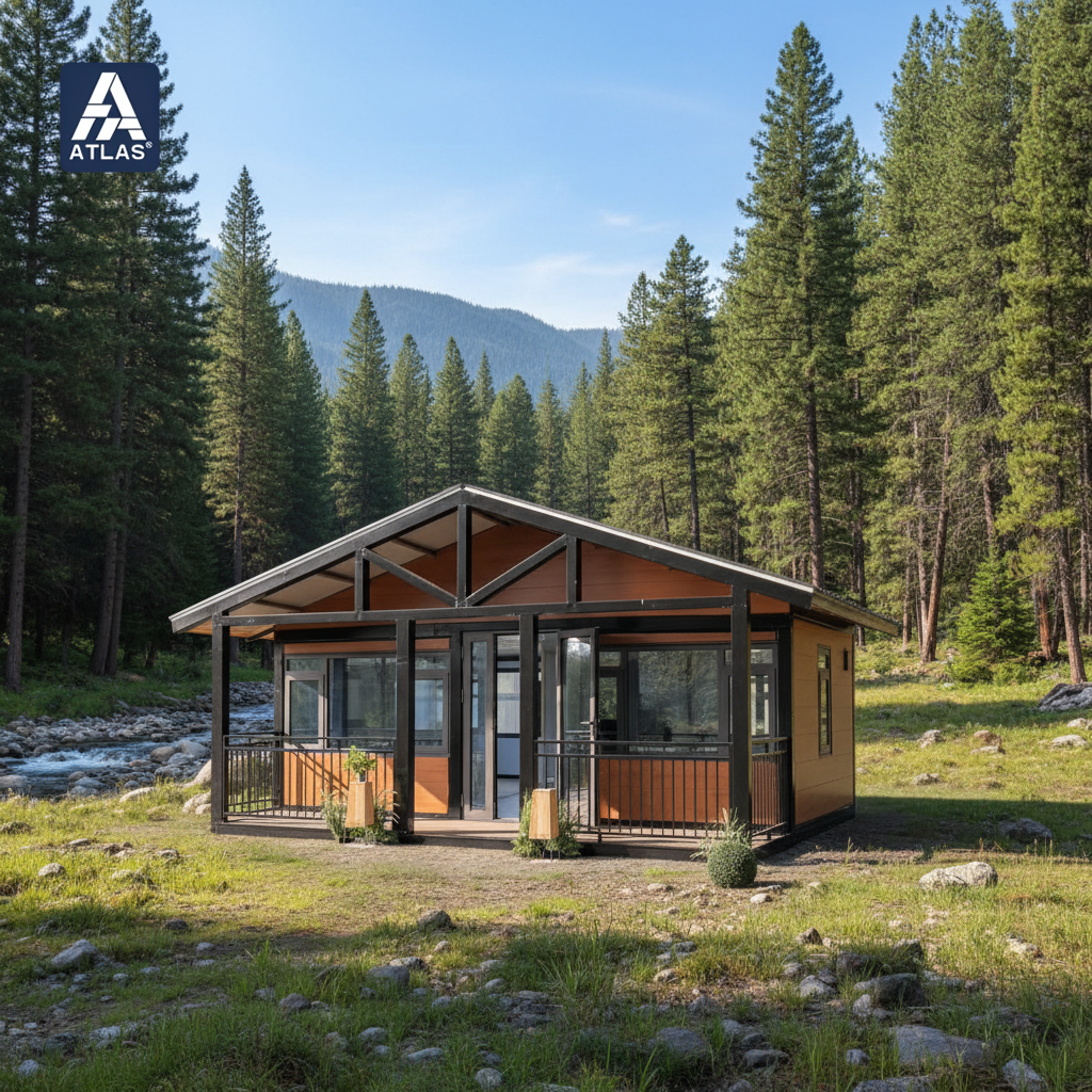 ATLAS Luxury Expandable Container Home 20Ft 40Ft Australia Standard Flat Pack Prefabricated Villa Glass Wall Mall/Warehouse