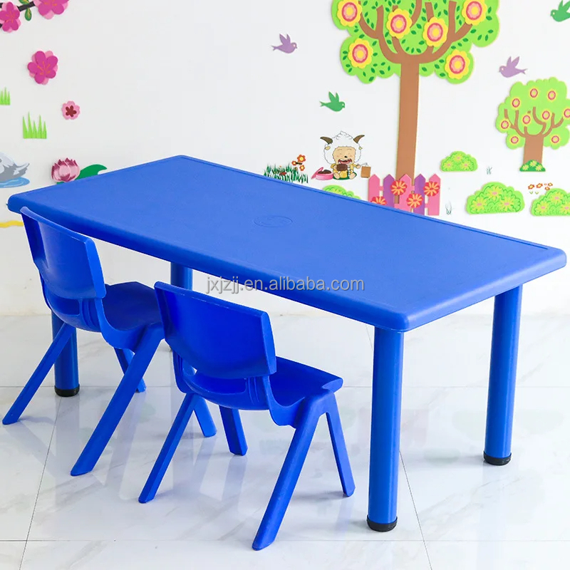 Cheap Price Kindergarten Kids Desk And Chair Set Classroom Furniture School Children Plastic Rectangle Table And Chair For Sale