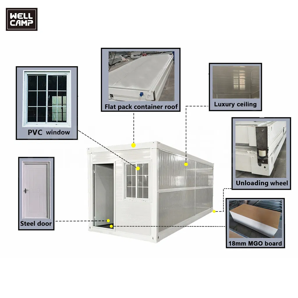 Detachable Container House Office Flat Pack Container Camp Site Dormitory Facility 3X6 Prefabricated Connectable Modular Container Home House Factory Price