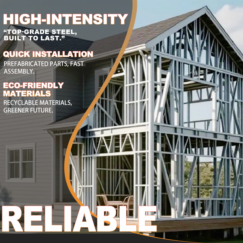 High Quality Light Steel Framed Prefabricated House Luxury Prefab With Modern Design Living Function House Frame Steel Structure