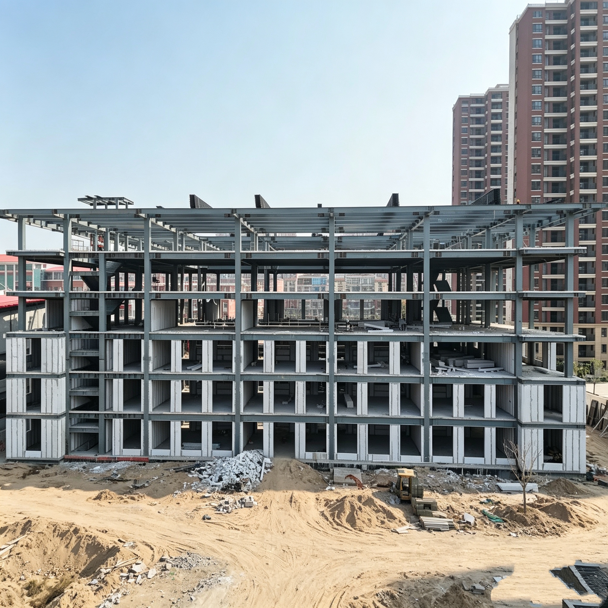 Custom Modular Steel Structure Building for Commercial Office and Apartment with Modern Design