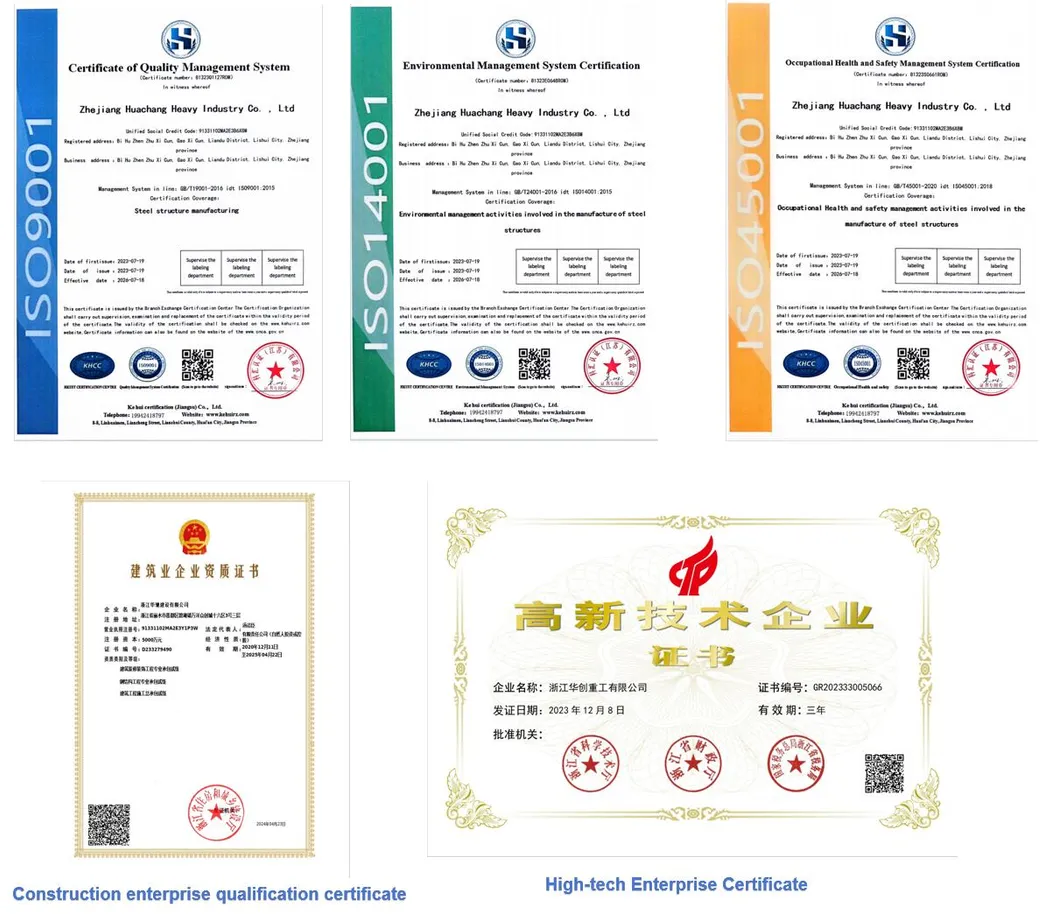 Steel Structure Quality Certifications