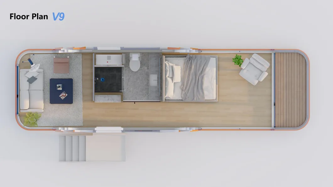 Capsule House Interior Detailed Layout