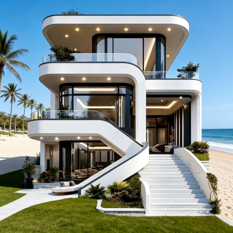 House Frame Steel Structure Modern Design Wind Resistant Made For Commercial And Civil Building Use Steel Structure Villa House