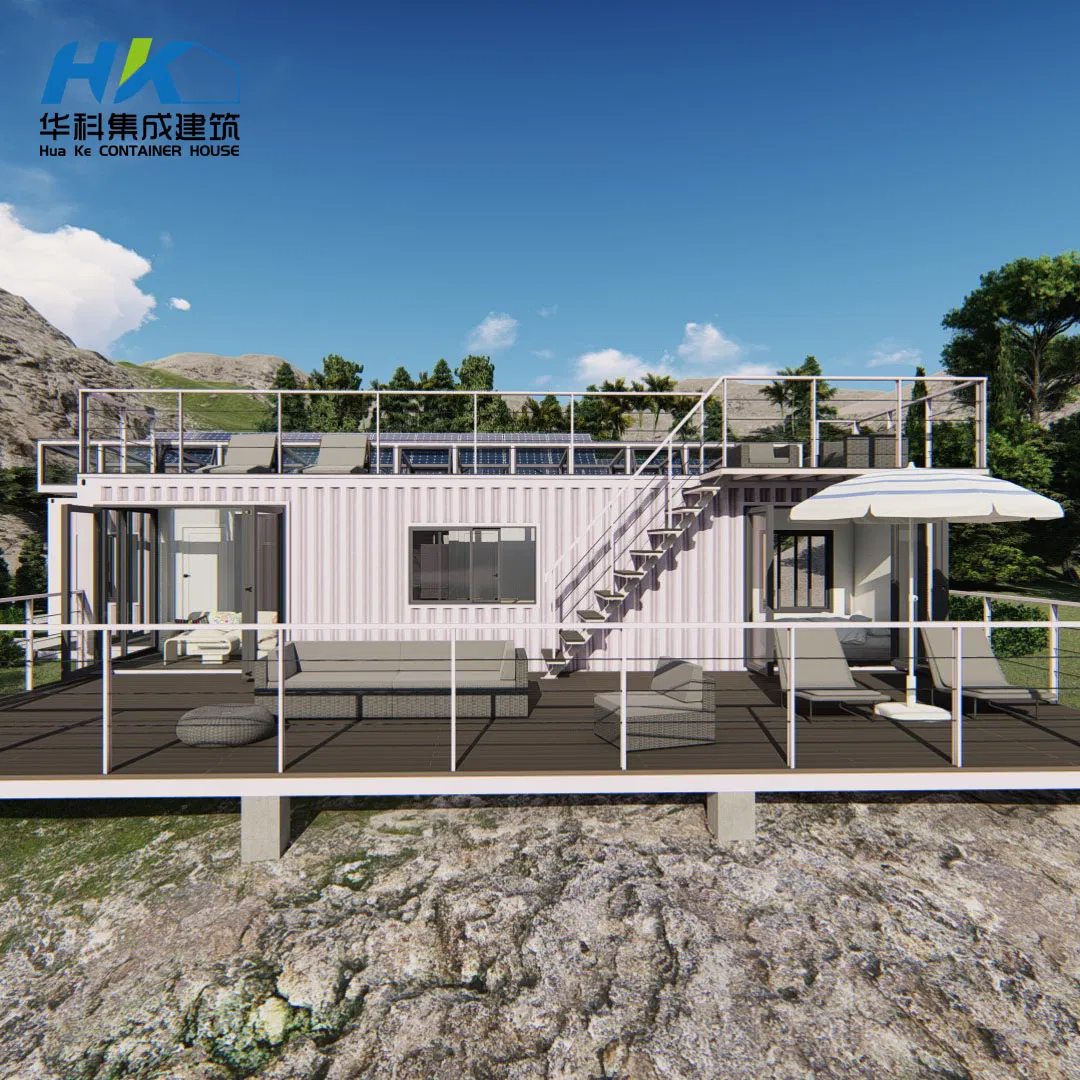 100 M2 Luxury Container House Modular Prefab Prefabricated Steel Structure Container House by Solar Panel Power