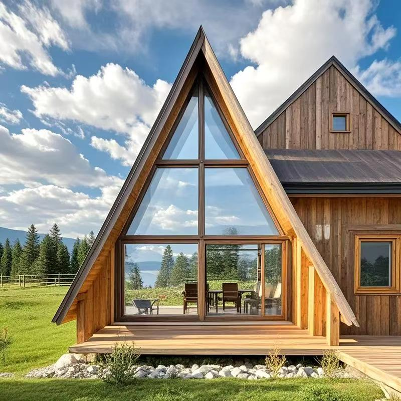 Custom Premium Prefab Triangular Wooden House, Durable Modular Cabin Kit for Residential &amp; Vacation Use