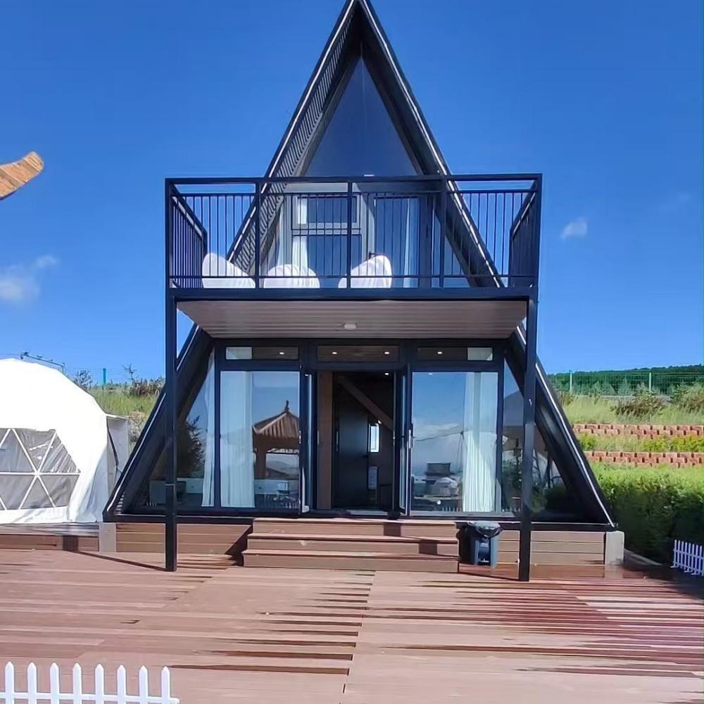 Custom Premium Prefab Triangular Wooden House, Durable Modular Cabin Kit for Residential &amp; Vacation Use