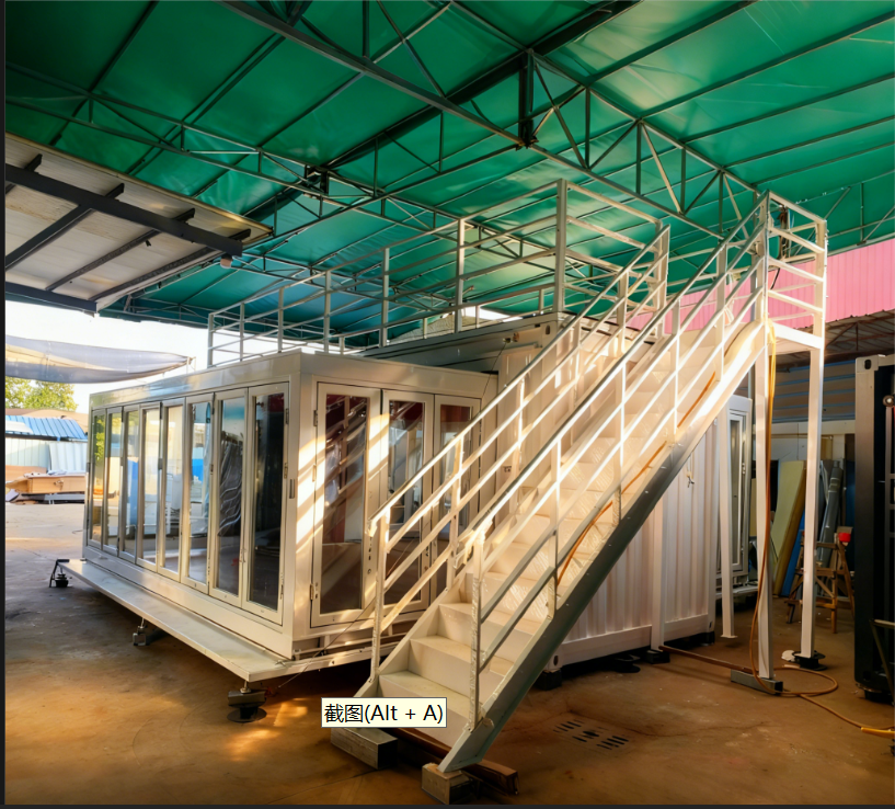 Landmae Homes 20-Foot Prefab Shipping Container House Expandable Steel Modular Cabin Slide-Out Feature Shop Commercial Use Malls