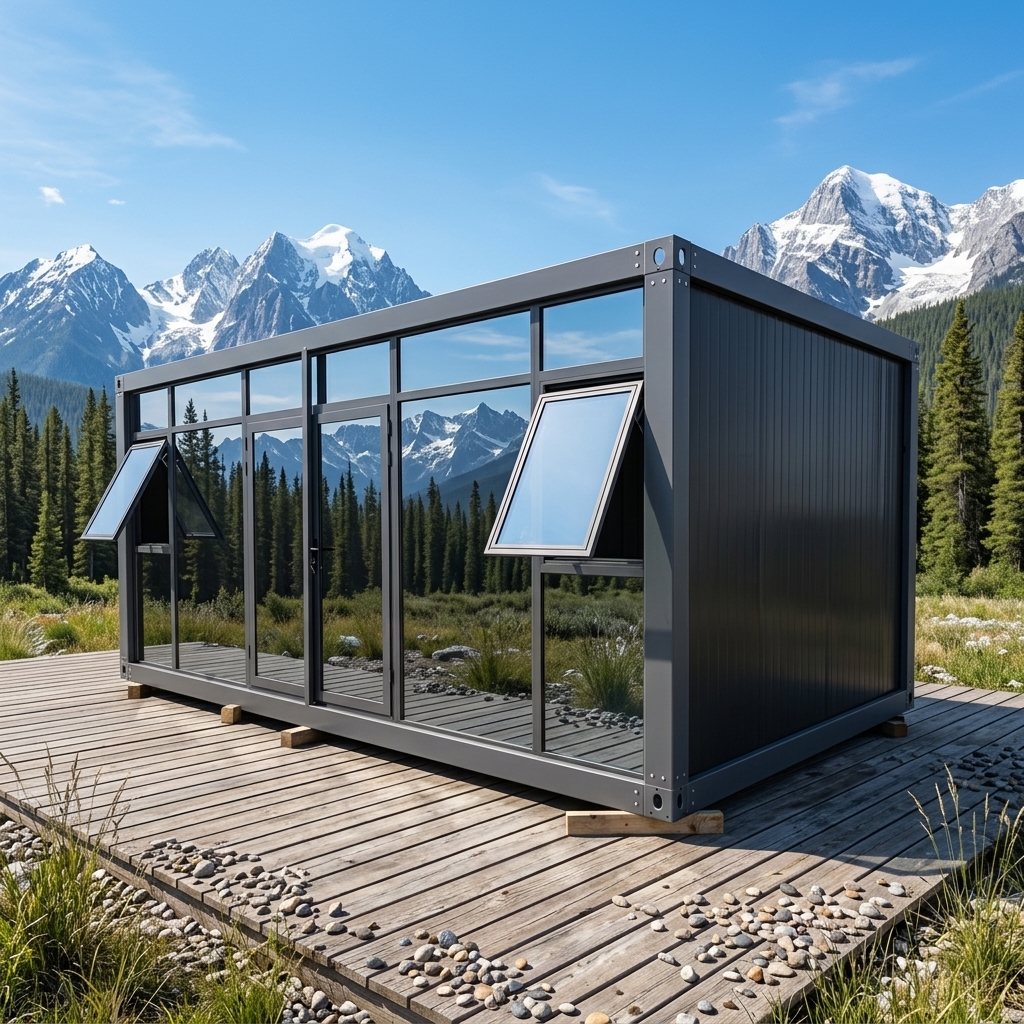 Transparent Front Fast Assembly House Prefabricated Modular Office Portable Meeting Room Mobile Showroom Studio Room Building