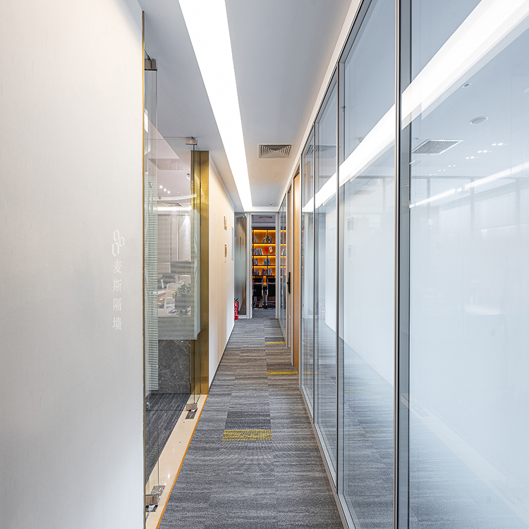 Customizable Modern Double Glass Partition Modular Soundproof Office Transparent Tempered Full High Wall School Warehouse Gym
