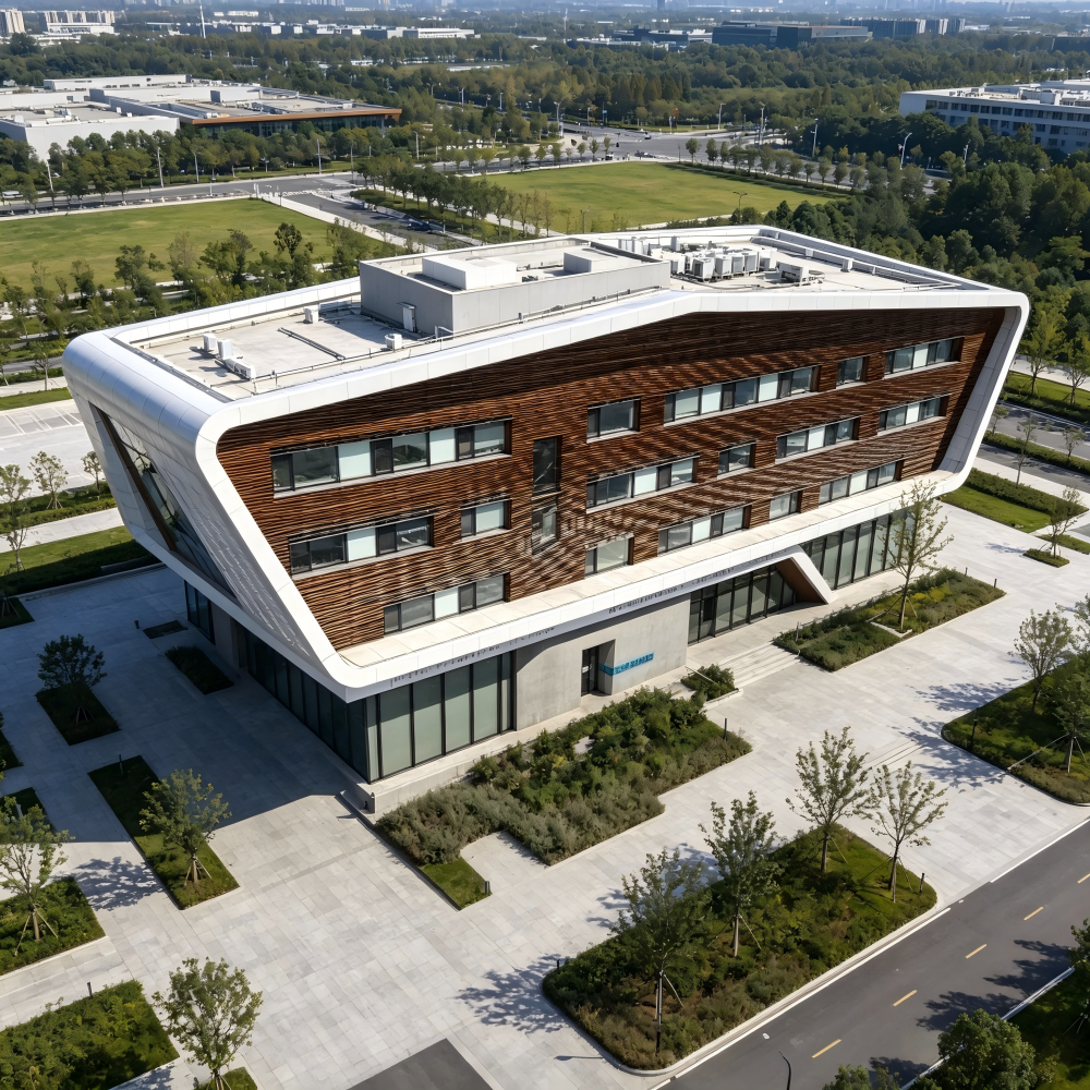 Corporate Office Building Prefab Multi-level Steel Frame Building Fire Resistance High Wind Resistance Custom Size For Office