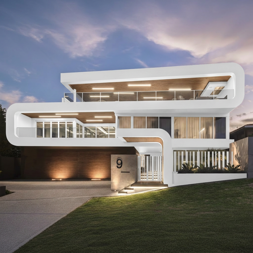 TOPPRE Australian Standards 3 Bedrooms Flat Roof Residential Modern Light Steel Gauge Frame Prefabricated Houses Luxury Villas