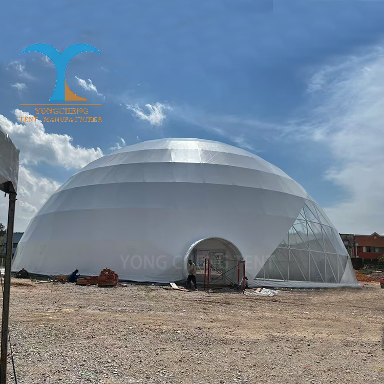 Big 6m Waterproof PVC Luxury Prefab Transparent Geodesic Dome Tent House Four-Season Desert Party Glamping Tent For Sale