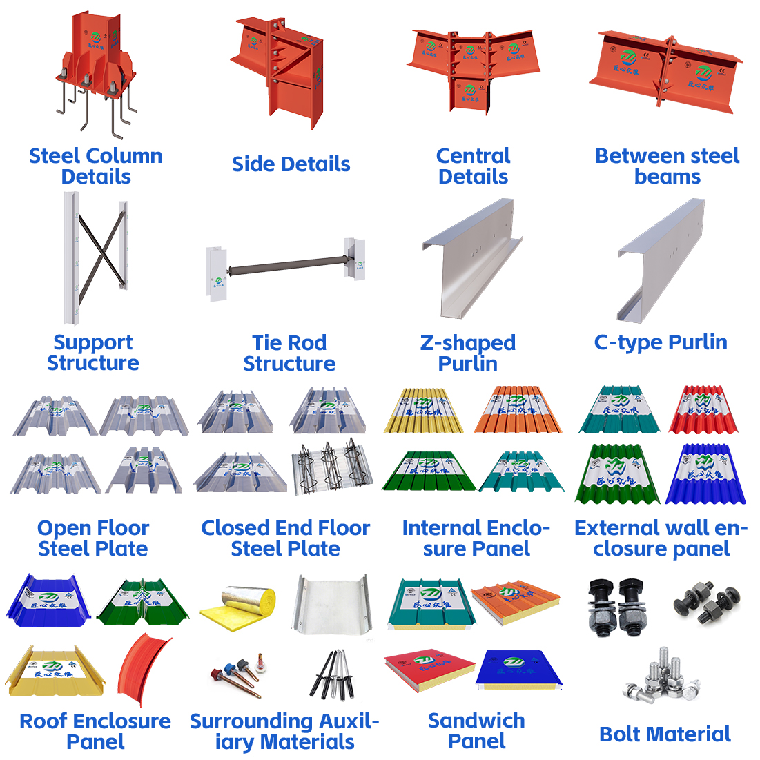 Modern Light Steel Structure Building For Commercial Use Shopping Mall Supermarket Gym Office 4S Car Showroom &amp; Hall