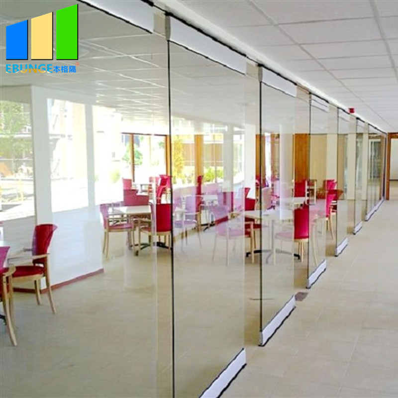 Dining Room Spotless Room Dividers Aluminium Frameless Sliding Glass Office Partition Walls