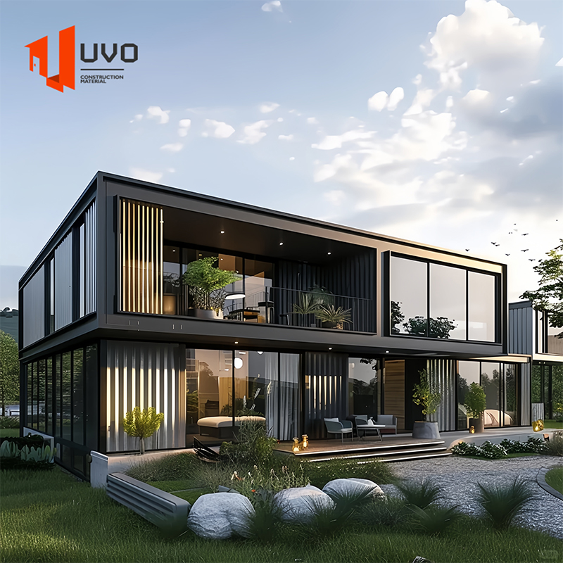 Double Layer Flat Pack Container House Modular Prefab B&amp;B Coffee Shop Office Customizable Light Steel Structure