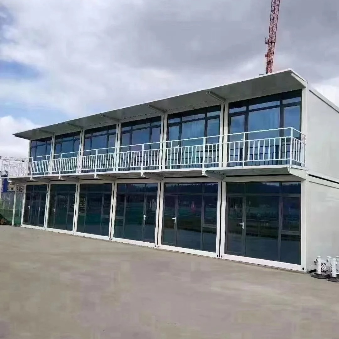 Knock Down Container House Portable Flat-pack Container House Modular Container Office With Glass Curtain Wall