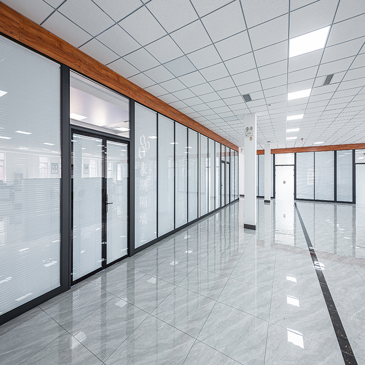 Customizable Modern Double Glass Partition Modular Soundproof Office Transparent Tempered Full High Wall School Warehouse Gym