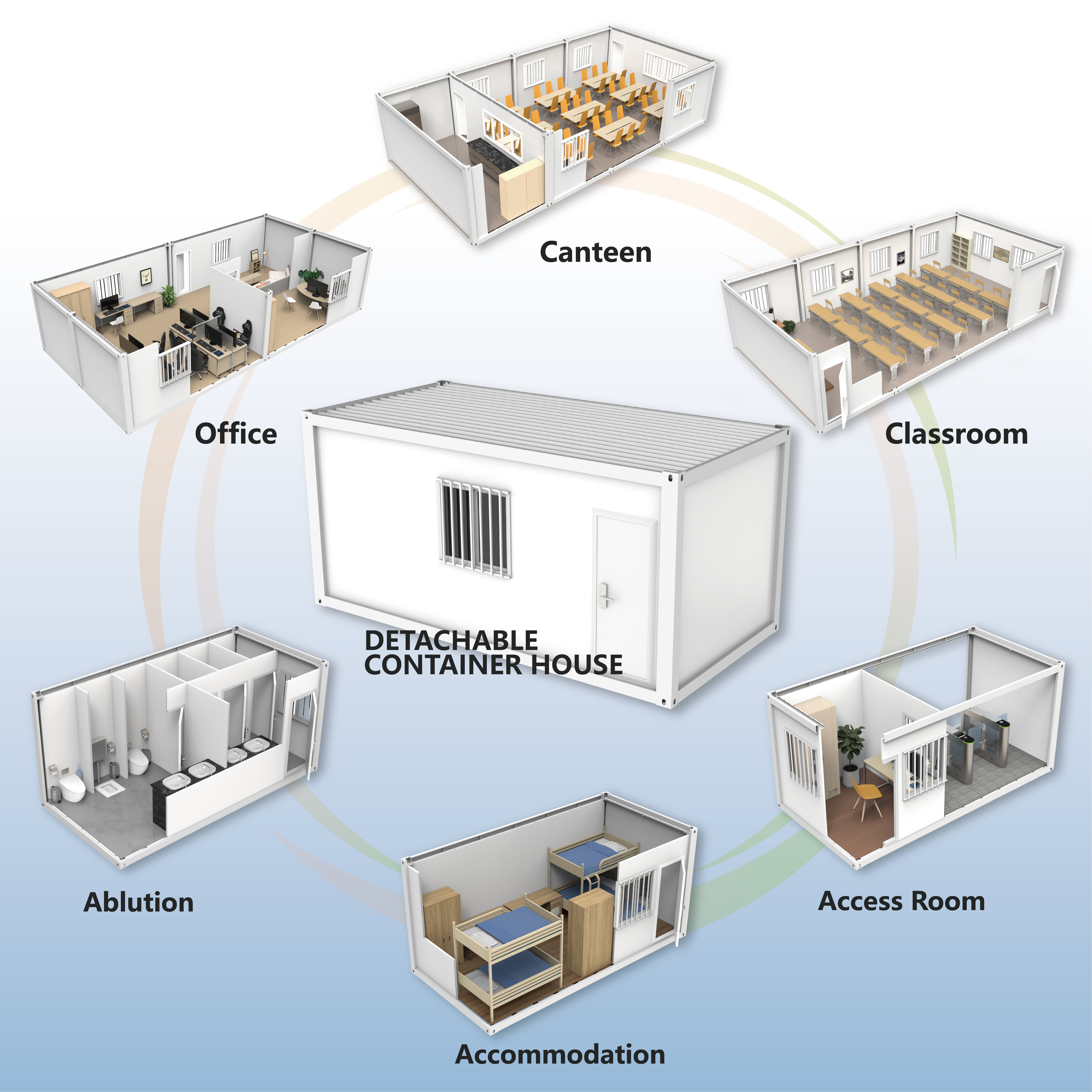 TOPPRE Luxury Modular Container Home Prefabricated Classroom Building Apartment Faster Prefab Office Detachable Container House