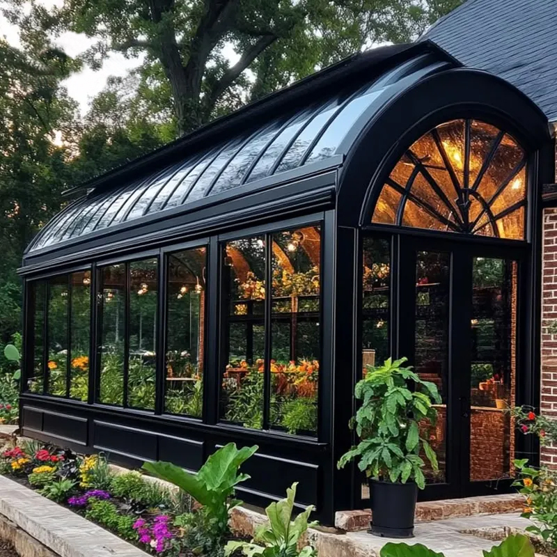 Latest Design Prefab Glass Garden House Lean To Roof Sunroom With Aluminum Extrusion Profile Prefab Sunrooms