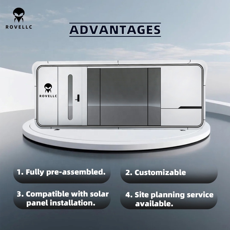 Custom Modular Steel Capsule House Solar Eco-friendly Commercial Store AI Self-help Medical Room Multi-purpose Prefab Pod