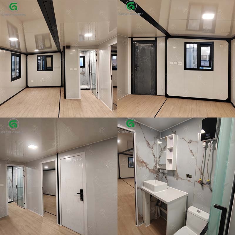 30Ft Expandable House Modular Prefab Capsule Home Luxury Folding Design Summer Building With Roof Terrace Coffee Shop Store