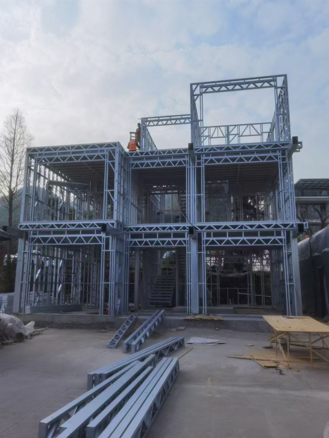 Luxury Modern Modular Prefabricated Light Steel Frame 2 Storey Residential Villa &amp; Office Building Hotel Easy Assembly