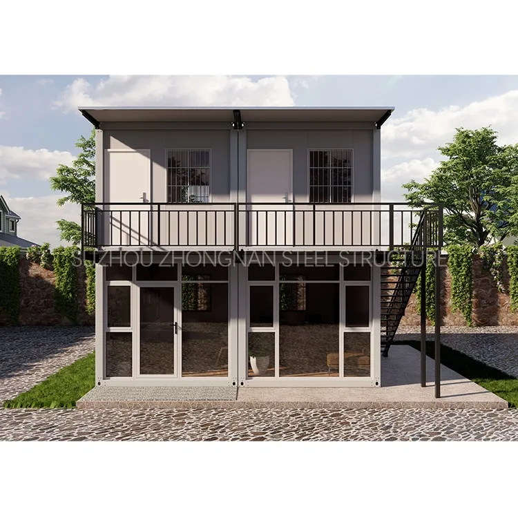 Cheap 2-Storey 20FT/40FT Modern Prefabricated Modular Sea Shipping Container House Tiny Villa with 2 Bedroom and Bathroom for Living for Sale in Canada and USA