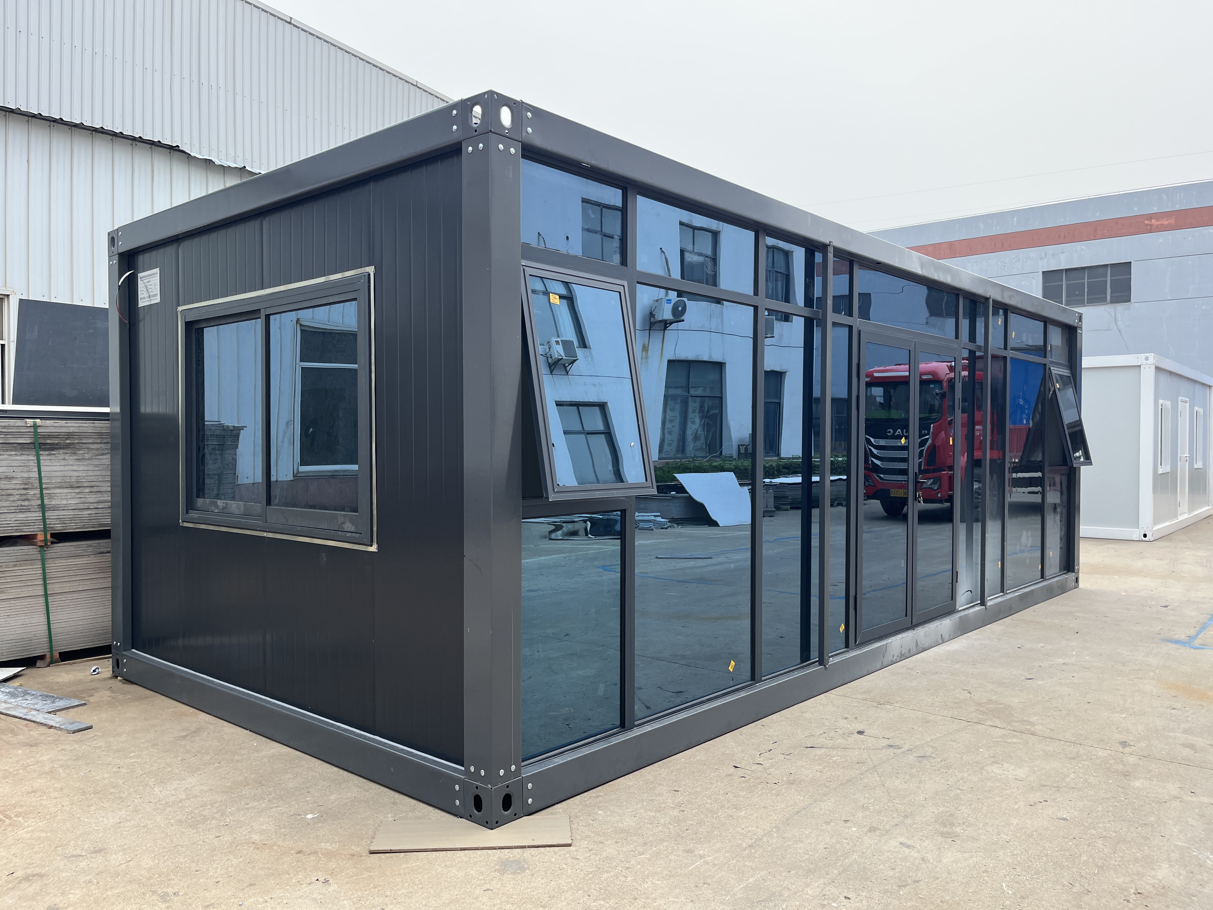 Transparent Front Fast Assembly House Prefabricated Modular Office Portable Meeting Room Mobile Showroom Studio Room Building