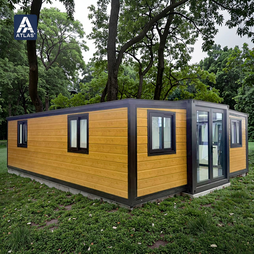 ATLAS Luxury Expandable Container Home 20Ft 40Ft Australia Standard Flat Pack Prefabricated Villa Glass Wall Mall/Warehouse