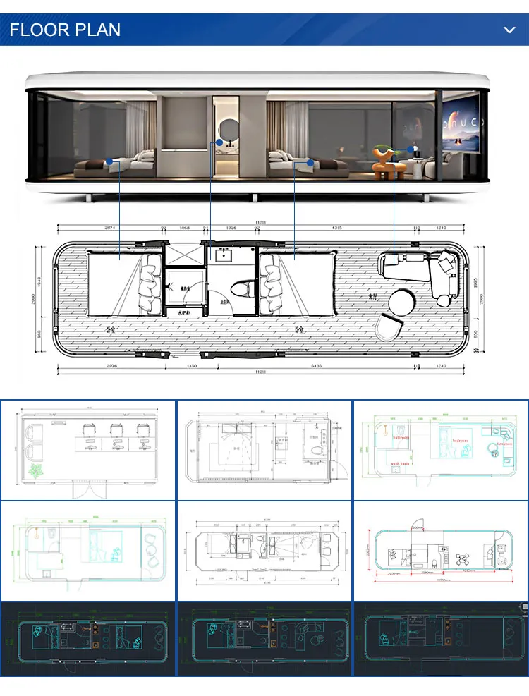 Wholesale Modern Luxury Hotel Portable Modular Container House Prefab Hotel Container Capsule Pod Space Capsule Room
