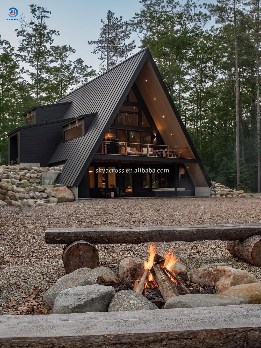Modern Two-Storey Luxury Villa Beautiful Triangle House With Luxurious Decoration Style Light Steel Villa House
