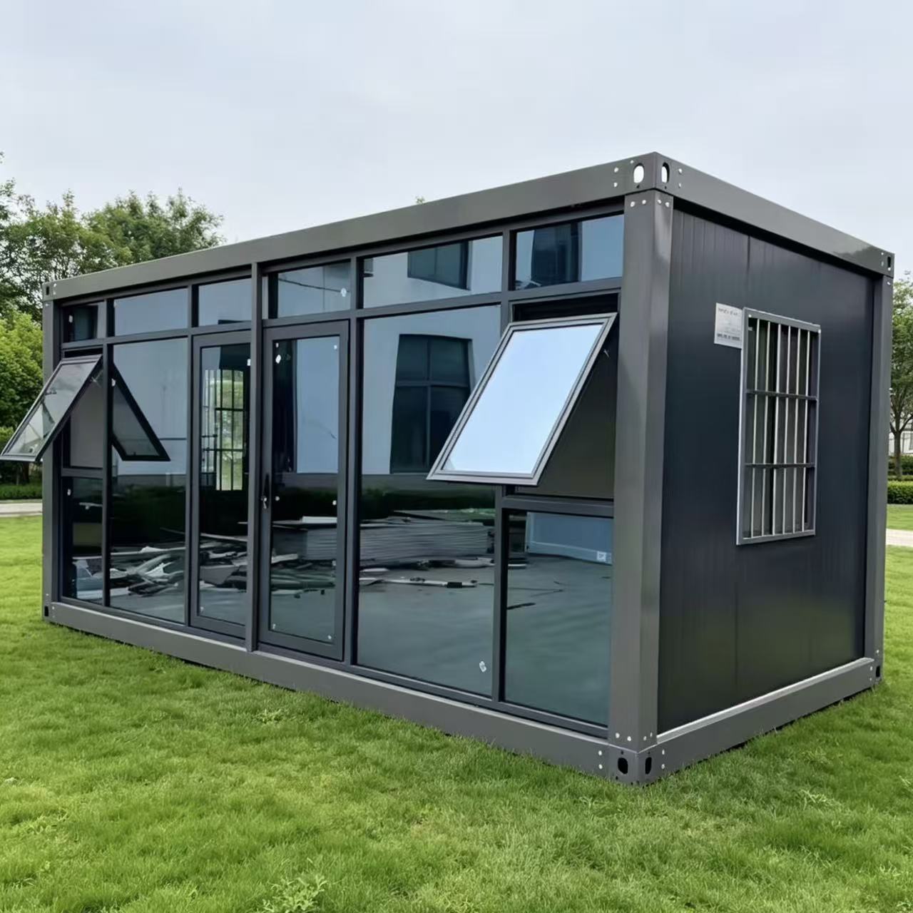 Portable Two Story Mobile Modular Container House Breathable Glass Wall Modern Design Home Office Office Building Hotel Villa