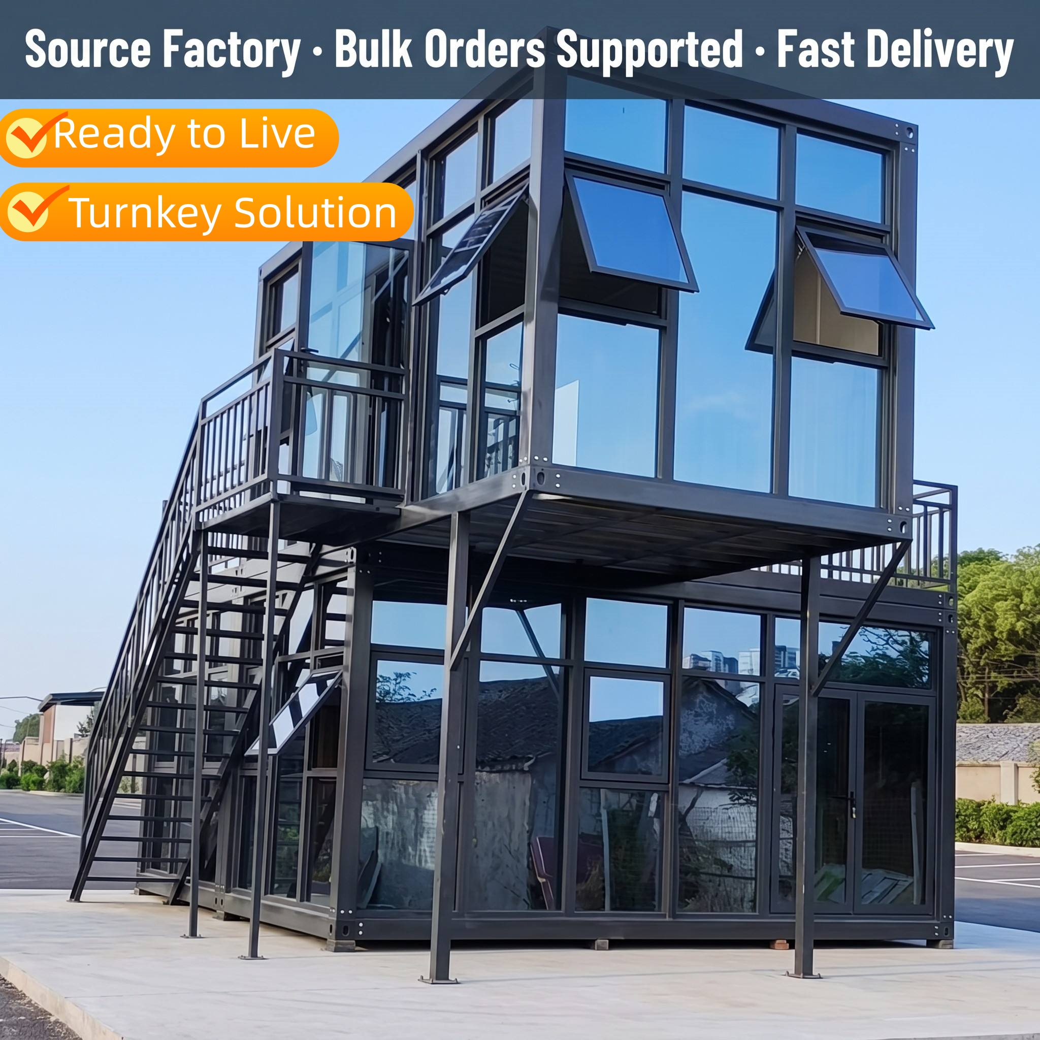 20ft 40ft Luxury Expandable Container House Modern Prefab Home With Furniture Bathroom Mobile Flat For Resort Backyard Office