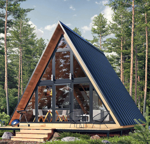 New Modular A-Frame Triangle Villa Custom Steel Structure Prefab Triangular Modern Office Building Outdoor Home Life House